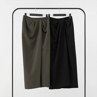 Shine Wrap Twist Long Skirt