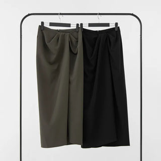 Shine Wrap Twist Long Skirt