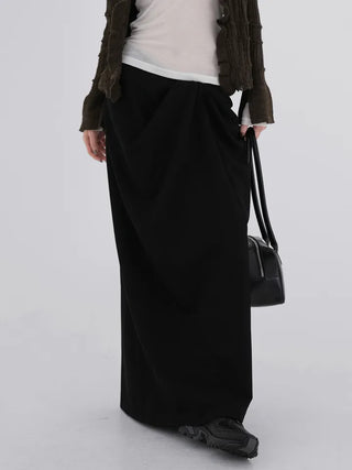 Shine Wrap Twist Long Skirt