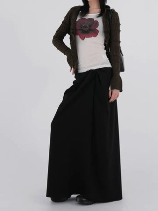 Shine Wrap Twist Long Skirt