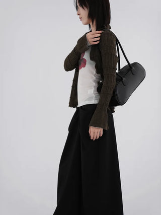 Shine Wrap Twist Long Skirt