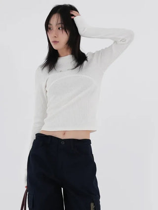 Wonder Rivet Ribbed Warmer Long Sleeve Tee