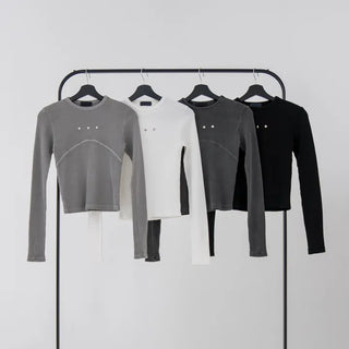 Wonder Rivet Ribbed Warmer Long Sleeve Tee