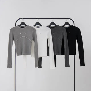 Wonder Rivet Ribbed Warmer Long Sleeve Tee