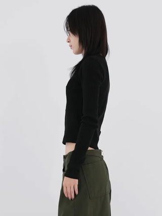 Wonder Rivet Ribbed Warmer Long Sleeve Tee