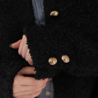 Russet Collarless Fluffy Jacket