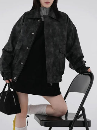 Taze Vintage Washed Leather Jacket