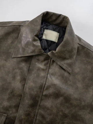 Taze Vintage Washed Leather Jacket