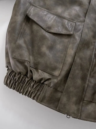 Taze Vintage Washed Leather Jacket