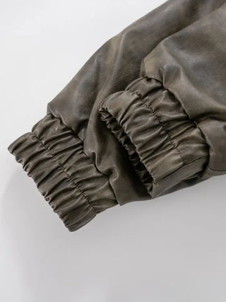 Taze Vintage Washed Leather Jacket