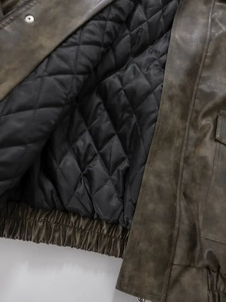 Taze Vintage Washed Leather Jacket