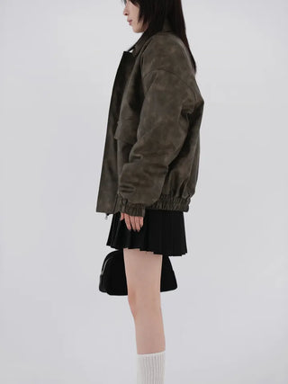 Taze Vintage Washed Leather Jacket