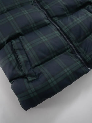 Leon check padded vest
