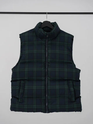Leon check padded vest