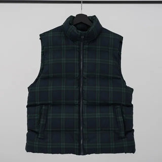 Leon check padded vest
