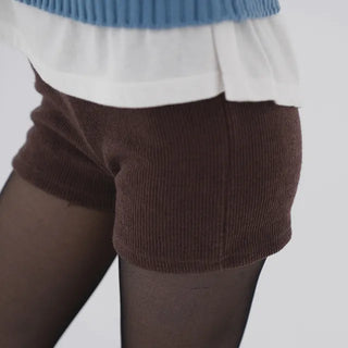 Marron knit shorts