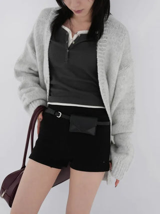 Marron knit shorts