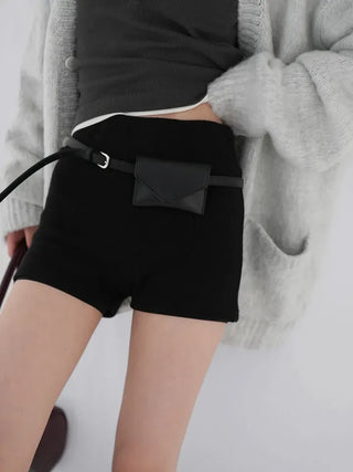 Marron knit shorts