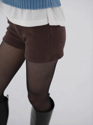 Marron knit shorts