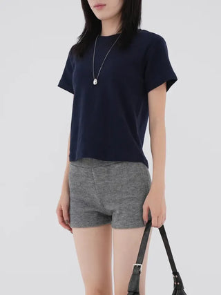 Marron knit shorts
