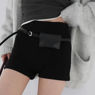 Marron knit shorts