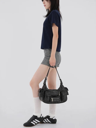 Marron knit shorts