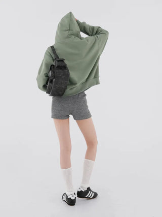 Marron knit shorts