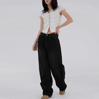 Cheddy Standard Wide Black Denim