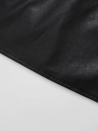Dao Leather Shirred Long Skirt