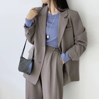 Ruffin Oversized Jacket + Wide Pintuck Slacks Set