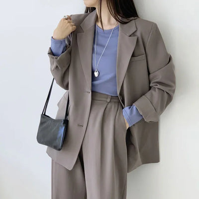 Ruffin Oversized Jacket + Wide Pintuck Slacks Set