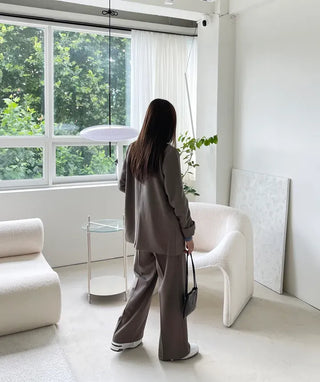 Ruffin Oversized Jacket + Wide Pintuck Slacks Set