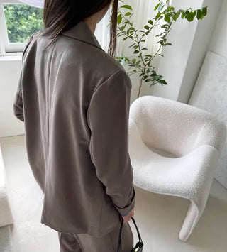 Ruffin Oversized Jacket + Wide Pintuck Slacks Set