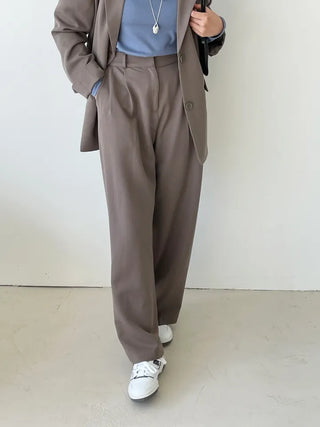 Ruffin Oversized Jacket + Wide Pintuck Slacks Set
