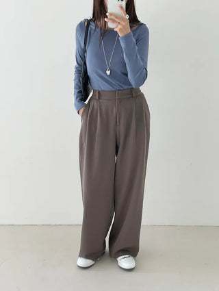 Ruffin Oversized Jacket + Wide Pintuck Slacks Set