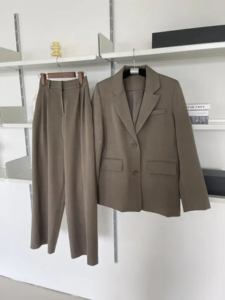 Ruffin Oversized Jacket + Wide Pintuck Slacks Set