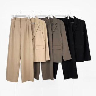 Ruffin Oversized Jacket + Wide Pintuck Slacks Set