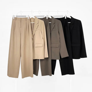 Ruffin Oversized Jacket + Wide Pintuck Slacks Set