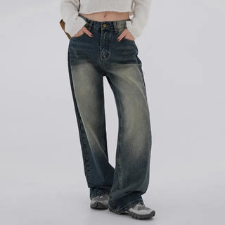 Zelin Vintage Washed Wide Denim Pants