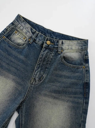 Zelin Vintage Washed Wide Denim Pants