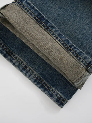 Zelin Vintage Washed Wide Denim Pants