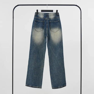 Zelin Vintage Washed Wide Denim Pants