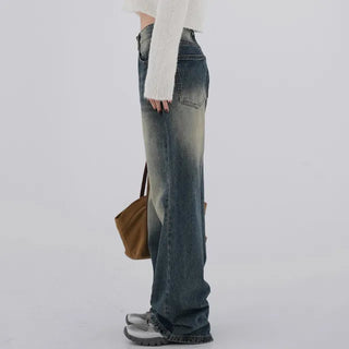 Zelin Vintage Washed Wide Denim Pants