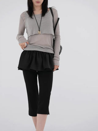 Reiko Shirred Layered Mini Skirt