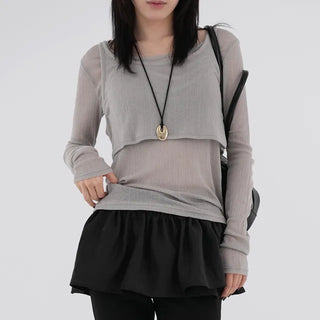 Reiko Shirred Layered Mini Skirt