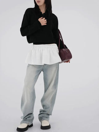 Miyu Basic Collar Button Knit