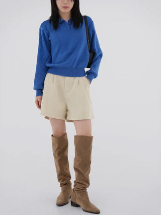 Miyu Basic Collar Button Knit