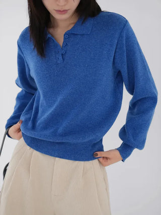 Miyu Basic Collar Button Knit