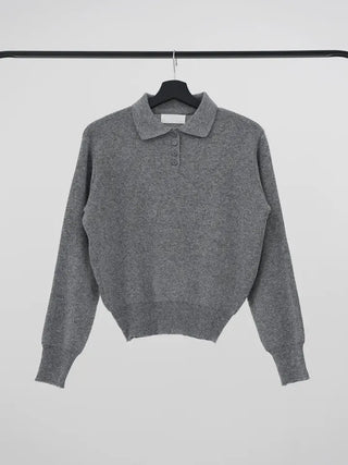 Miyu Basic Collar Button Knit