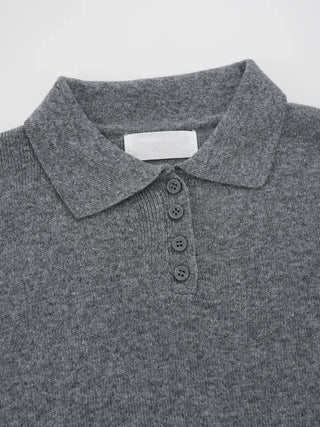 Miyu Basic Collar Button Knit